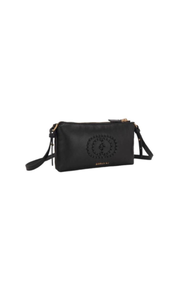 LA CARRIE WOVEN LOGO DOUBLE WALLET_BAG LEATHER BLACK