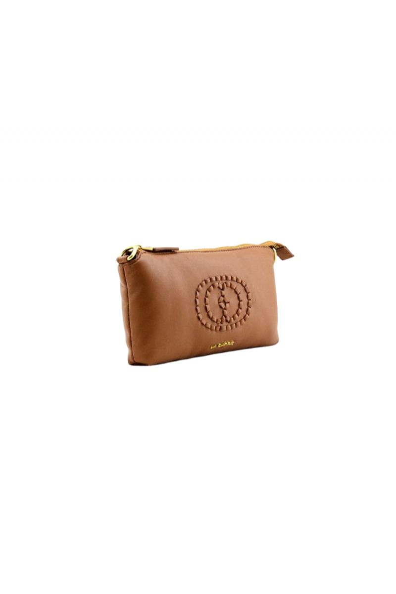 LA CARRIE WOVEN LOGO DOUBLE WALLET_BAG LEATHER CUOIO