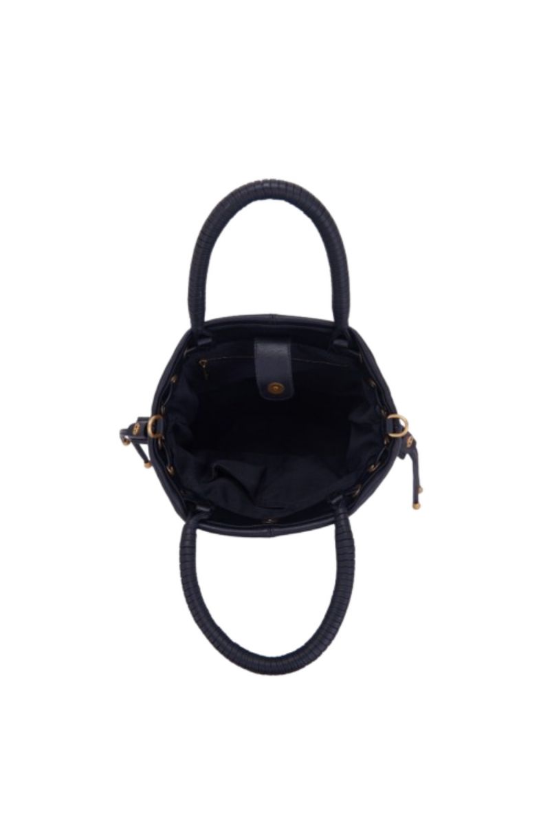 LA CARRIE PETRA BIG BUCKET LEATHER BLACK