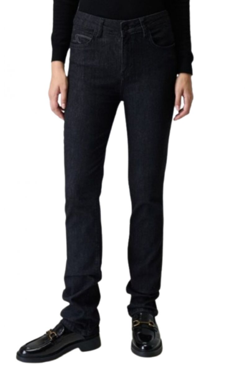 SARAH LAWRENCE JEANS PANT 5 POCKET HW STR BLACK