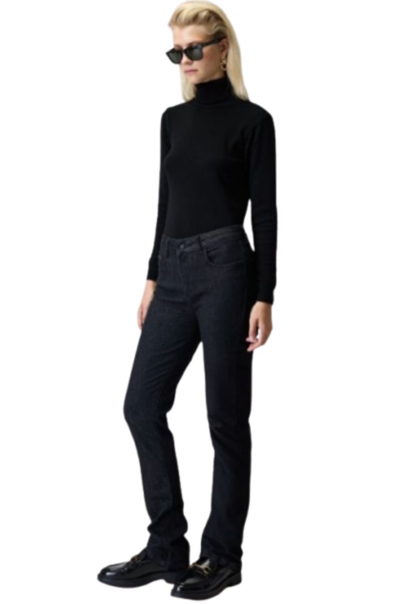 SARAH LAWRENCE JEANS PANT 5 POCKET HW STR BLACK