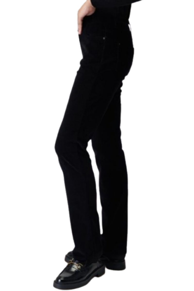 SARAH LAWRENCE TROUSER VELOUR 5 POCΚETS 96.5%COT,3.5%EL BLACK