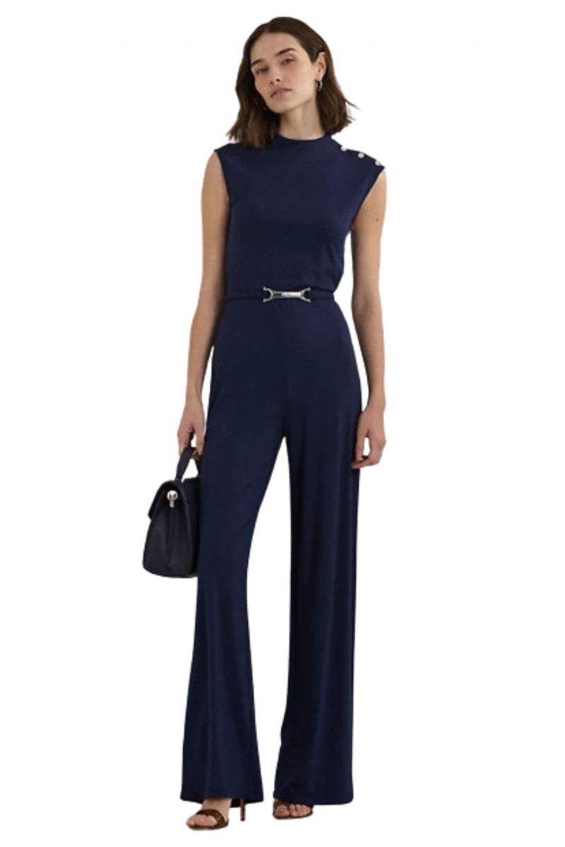 LAUREN RALPH LAUREN INTERLOCK-JUMPSUIT LAUREN NAVY BLUE