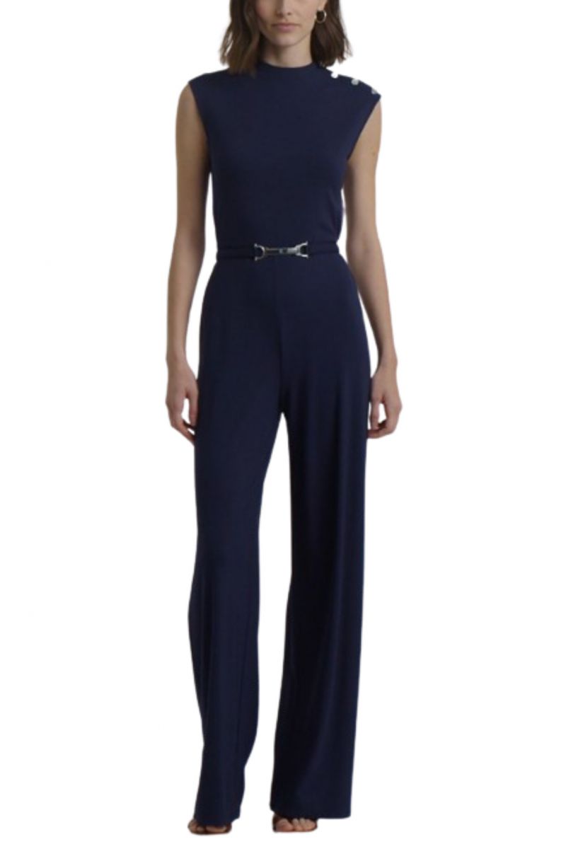 LAUREN RALPH LAUREN INTERLOCK-JUMPSUIT LAUREN NAVY BLUE