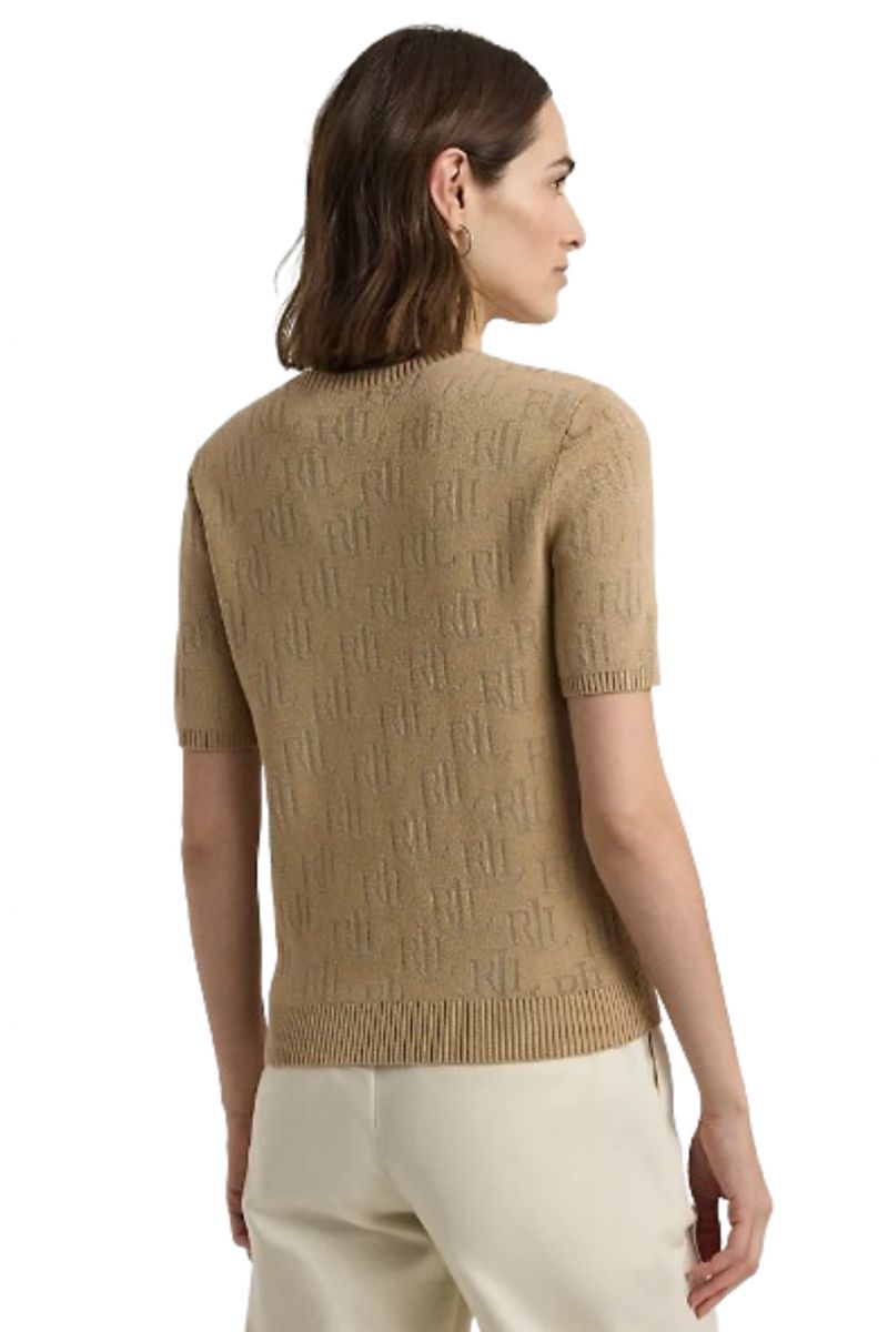 LAUREN RALPH LAUREN BRIGHT RAYON/COTTON SWEATER LAUREN TAN