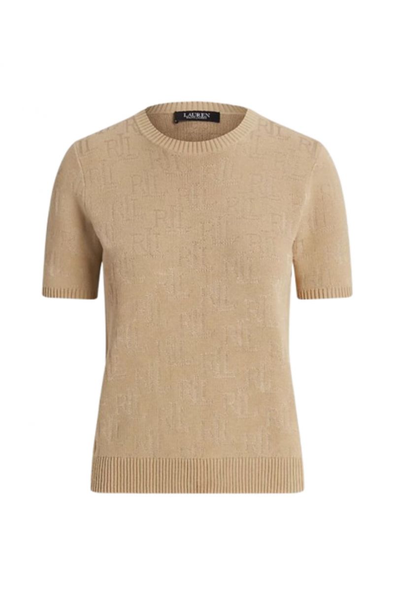 LAUREN RALPH LAUREN BRIGHT RAYON/COTTON SWEATER LAUREN TAN