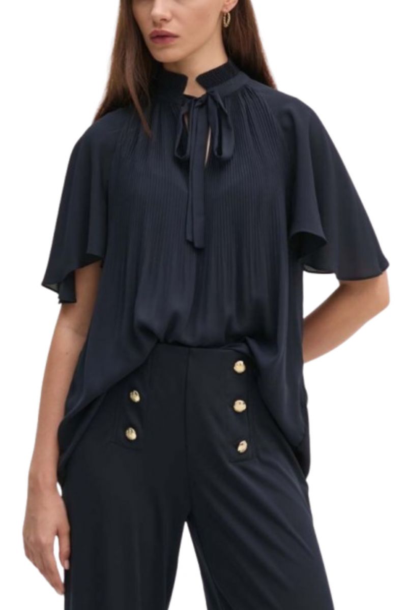 LAUREN RALPH LAUREN DRAPEY POLY GGT 122-SHIRT LAUREN NAVY