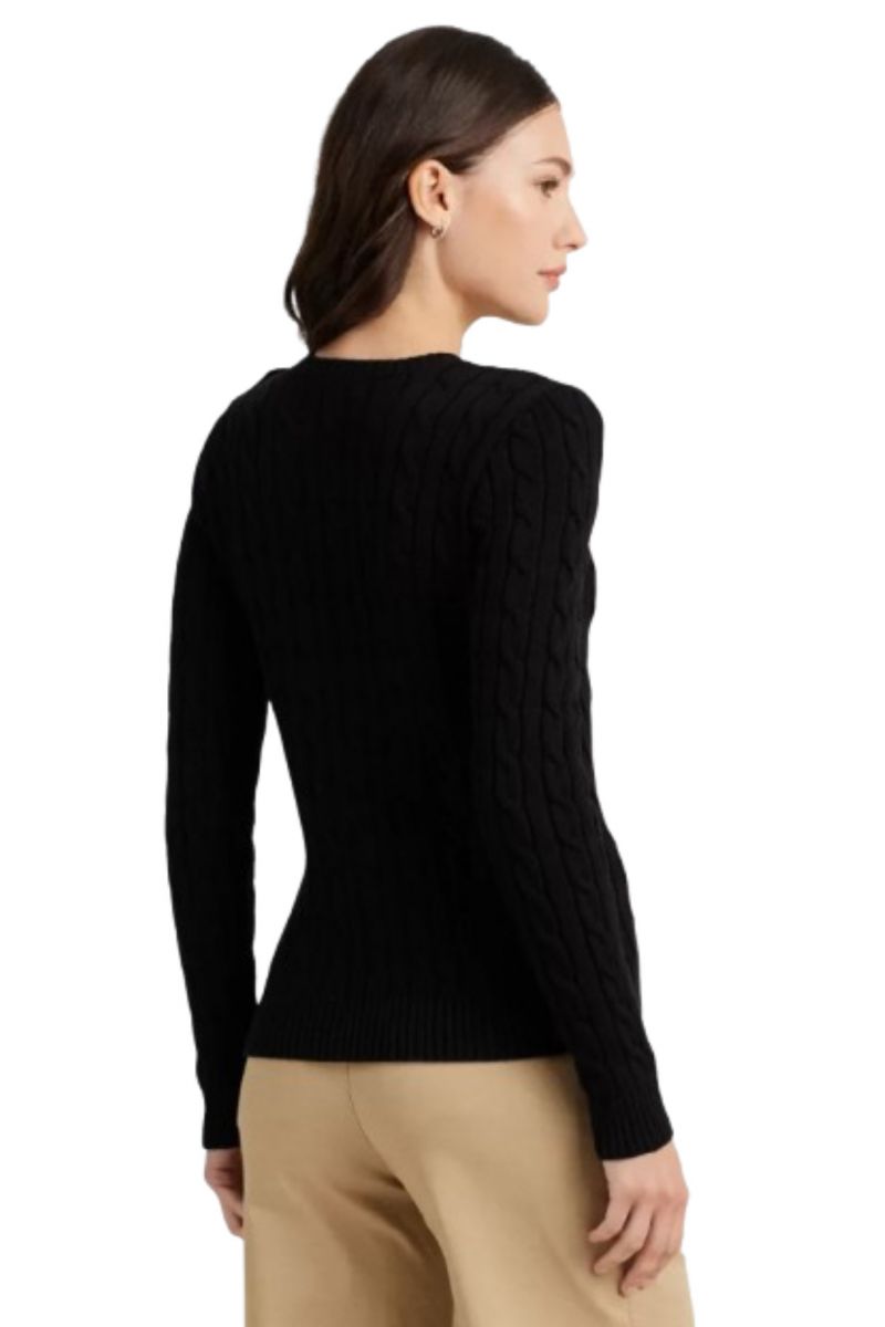 LAUREN RALPH LAUREN GASSED COTTON-SWEATER BLACK