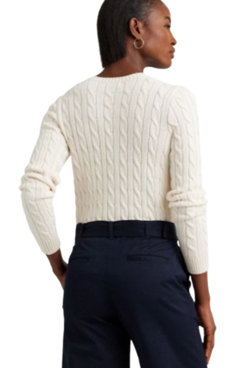 LAUREN RALPH LAUREN GASSED COTTON-SWEATER WINTER CREAM