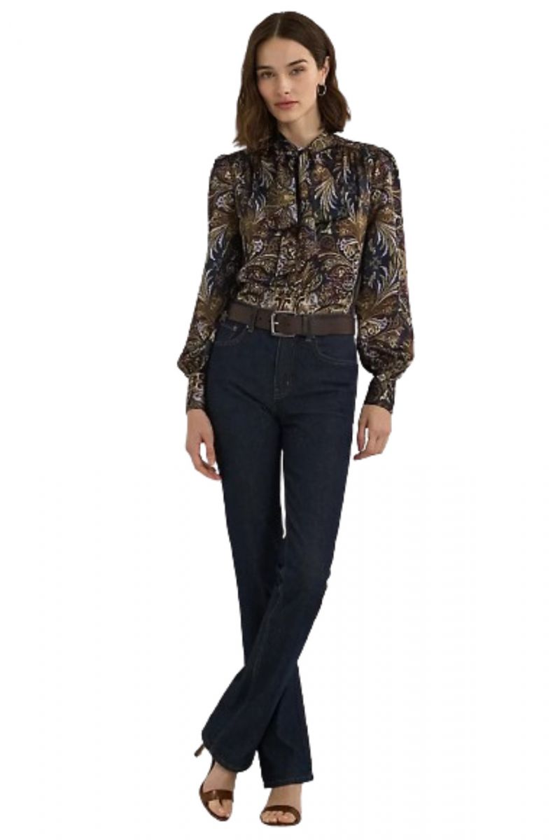 LAUREN RALPH LAUREN SHIRT WT CHARM-SHIRT MULTI NAVY