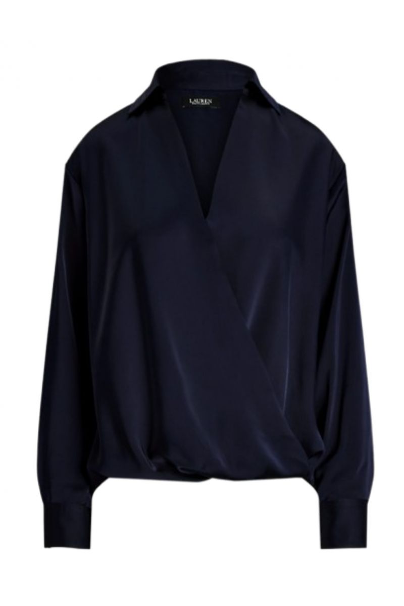 LAUREN RALPH LAUREN SHIRT WT CHARM-TOP NAVY BLUE