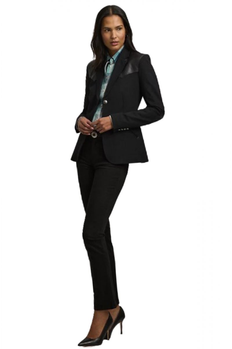 LAUREN RALPH LAUREN MODERN PONTE-BLAZER BLACK