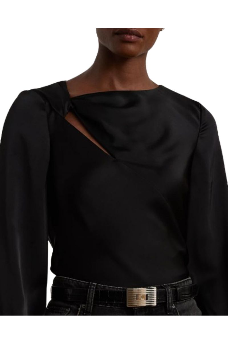 LAUREN RALPH SHIRT WT CHARM TOP 200951513 BLACK