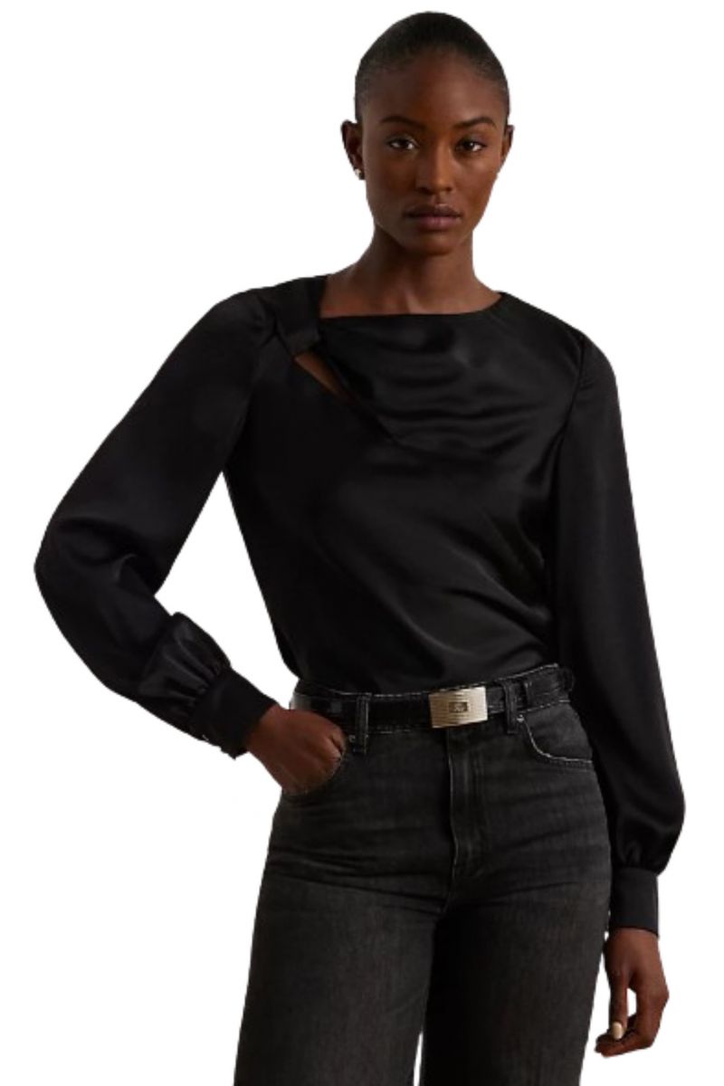 LAUREN RALPH SHIRT WT CHARM TOP 200951513 BLACK