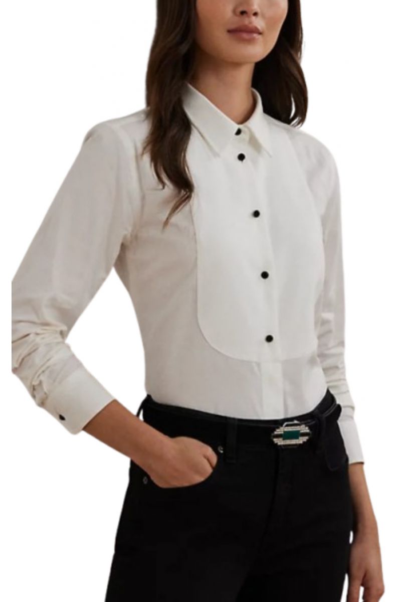 LAUREN RALPH LAUREN 80S CTN BRDCLTH-SHIRT WHITE