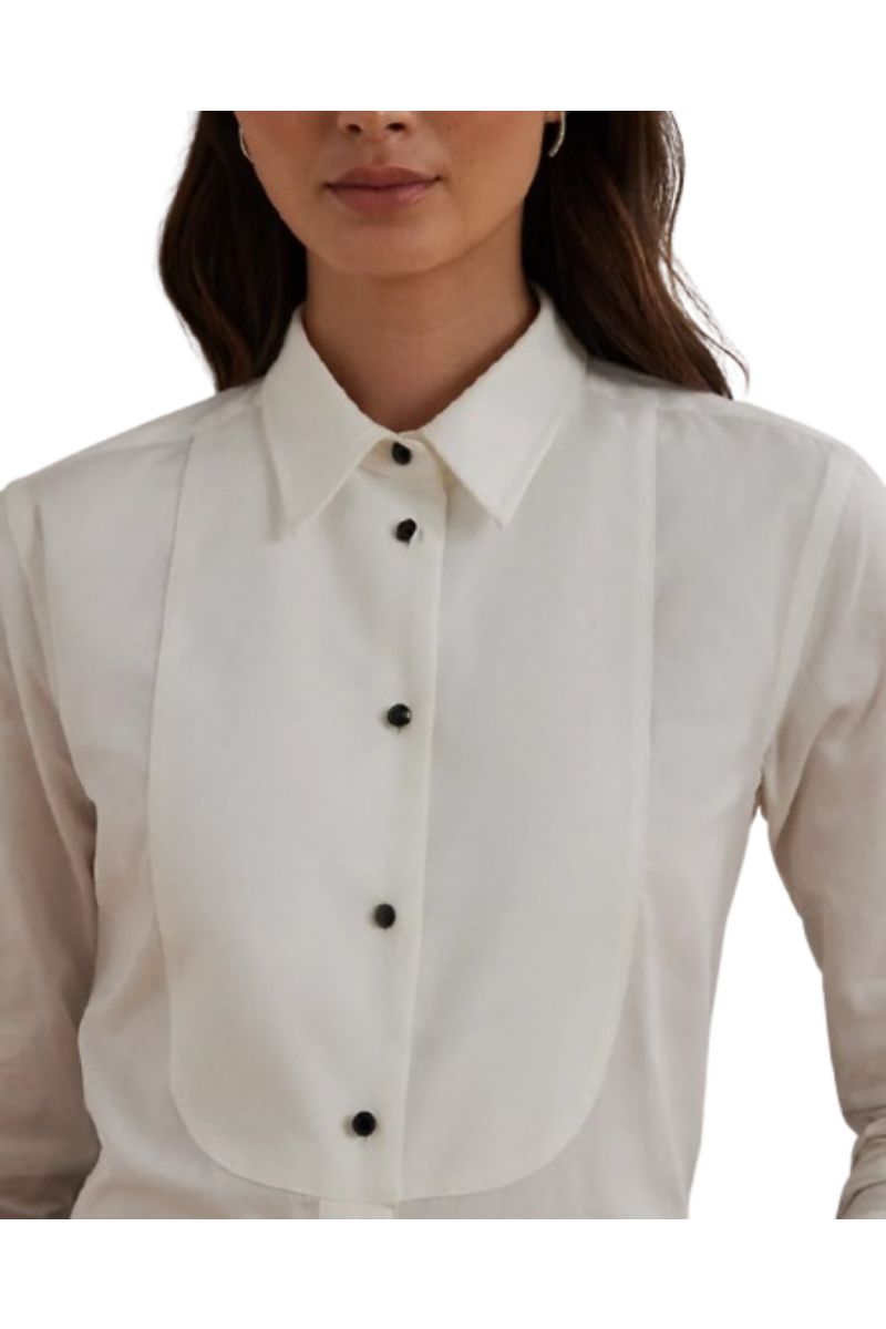 LAUREN RALPH LAUREN 80S CTN BRDCLTH-SHIRT WHITE