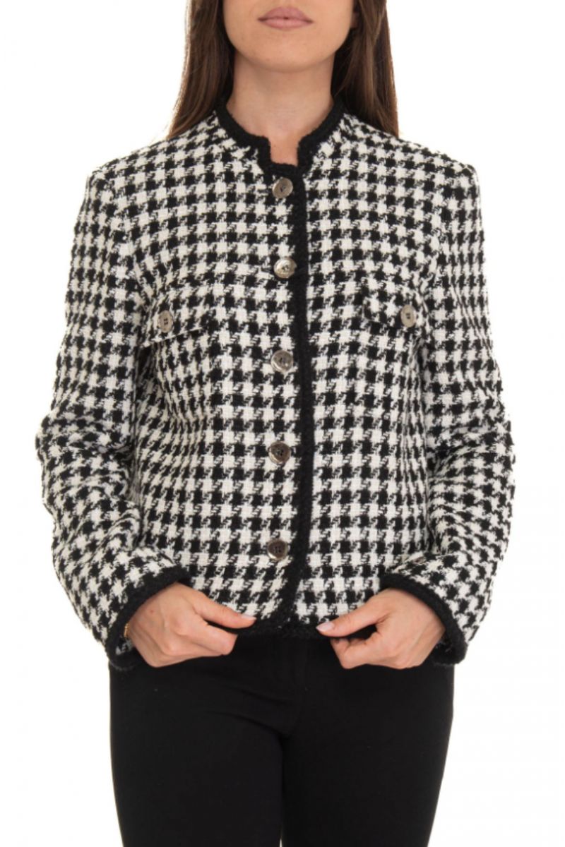 PENNYBLACK UFO JACKET CHECK BLACK-WHITE