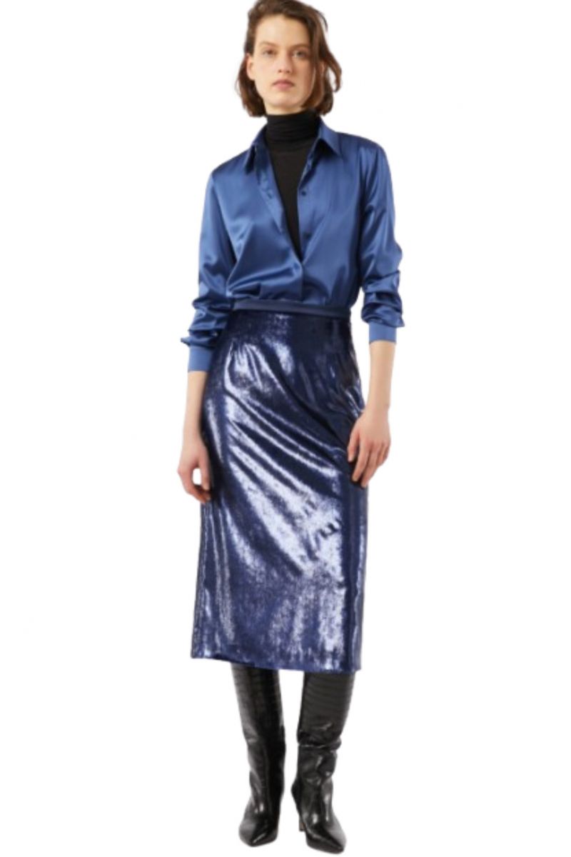 PENNYBLACK EBERT SKIRT COPYING BLUE