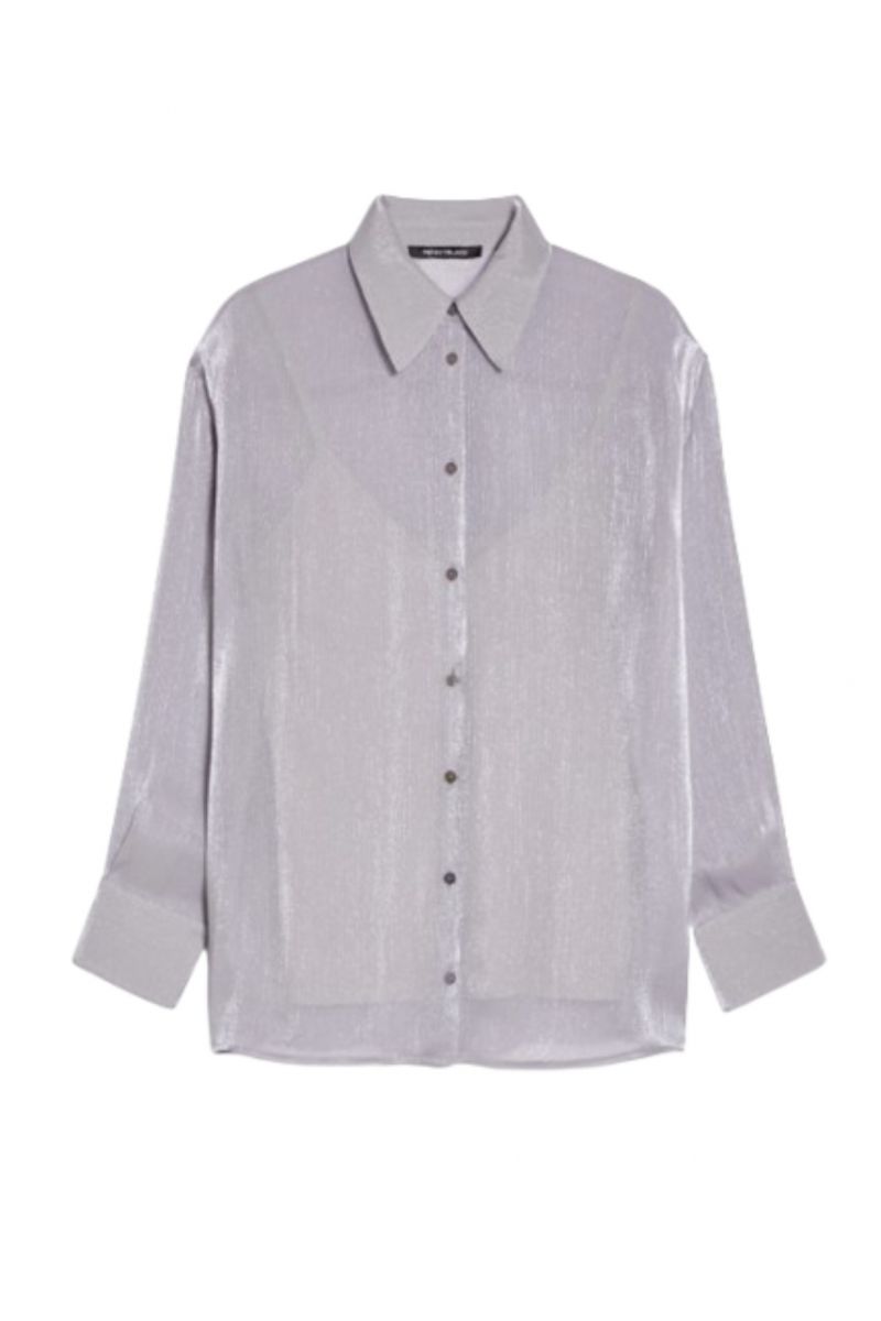 PENNYBLACK ILIADE SHIRT METALLIC LIGHT GREY