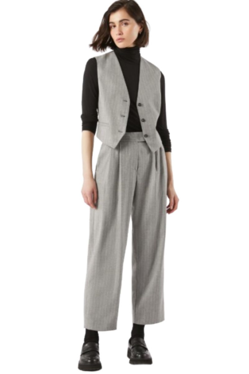 PENNYBLACK ERESIA TROUSERS STR LIGHT GREY