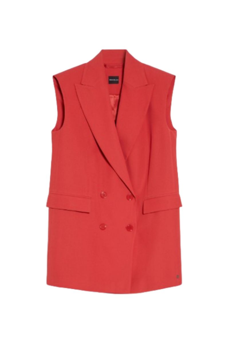 PENNYBLACK TUCANO WAISTCOAT SLEEVELESS JACKET BRICK RED