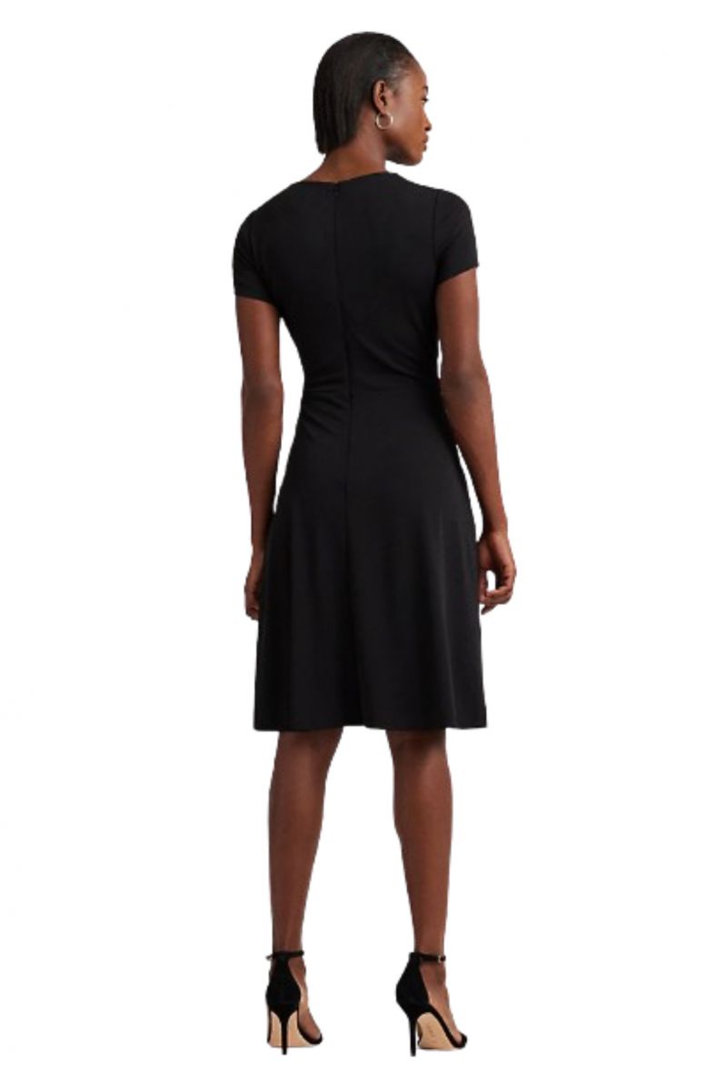 LAUREN RALPH LAUREN STR MATTE JERSEY-DRESS BLACK