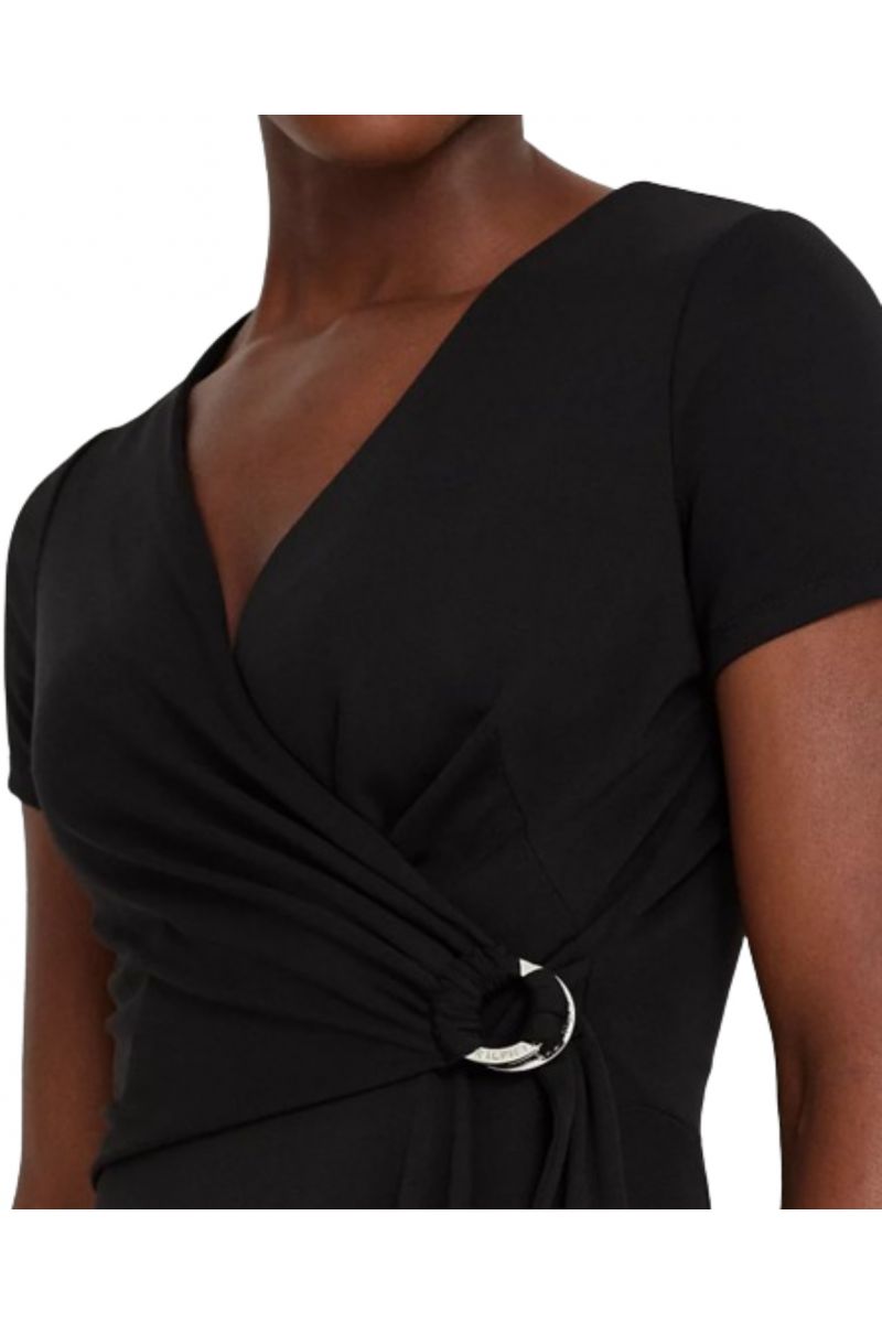 LAUREN RALPH LAUREN STR MATTE JERSEY-DRESS BLACK