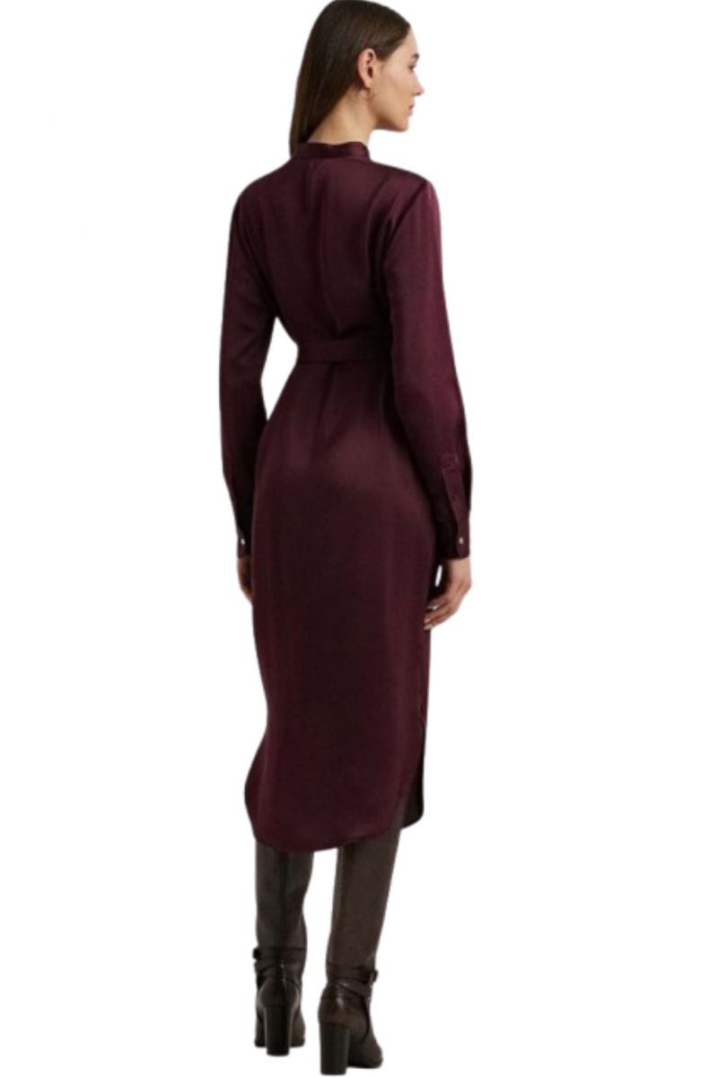 LAUREN RALPH LAUREN SHIRT WT CHARM-DRESS BORDEAUX