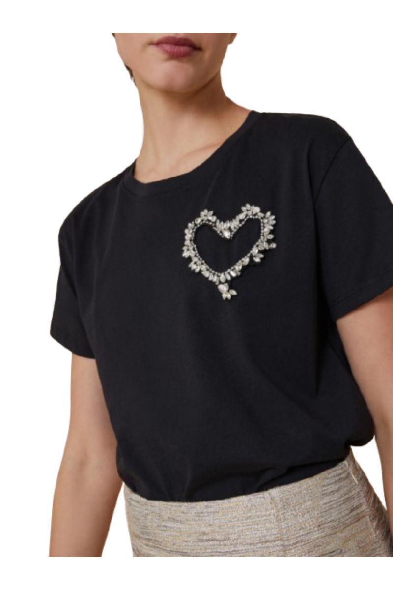 PENNYBLACK - SOLE T-SHIRT BLACK STRASS - 357603