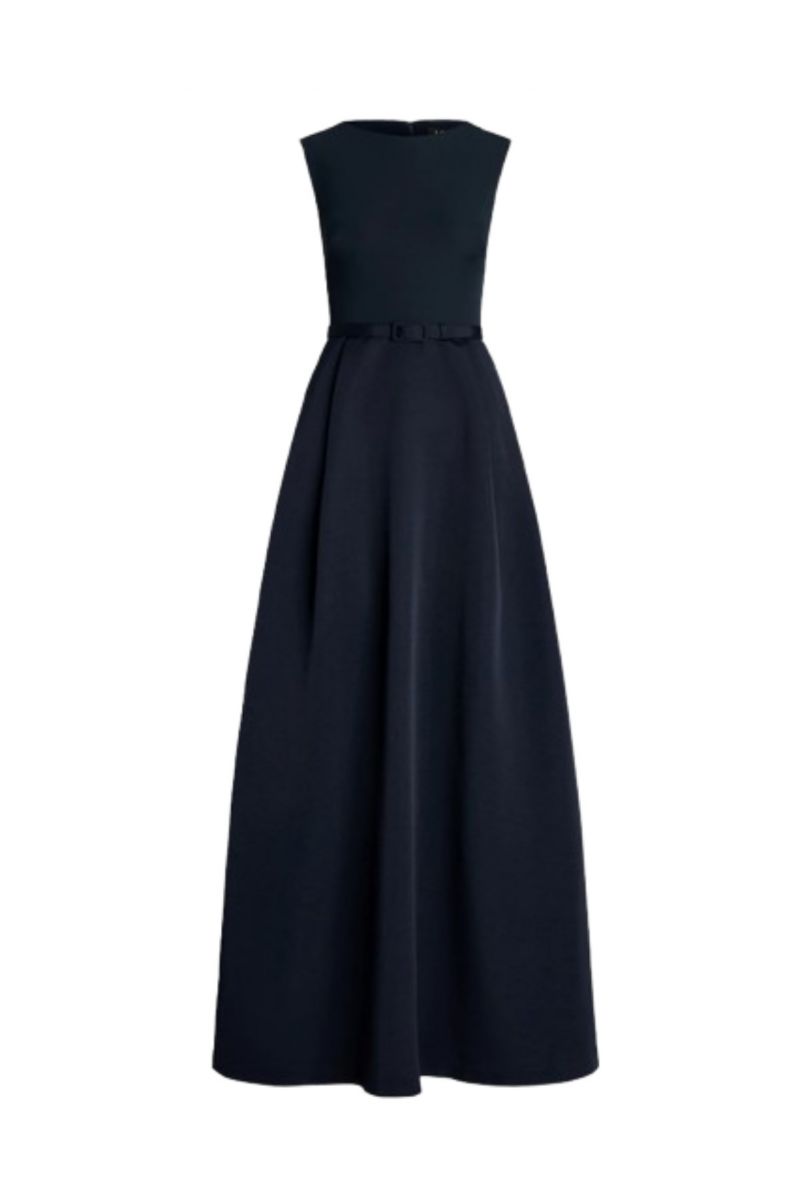 LAUREN RALPH LAUREN EASTERN FAILLE-GOWN W/ COMBO 100%POL NAVY BLUE