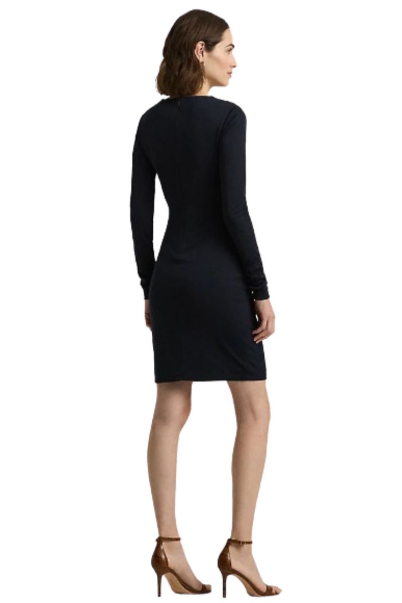 LAUREN RALPH LAUREN STR MATTE JERSEY-COCKTAIL DRESS LAUREN NAVY BLUE