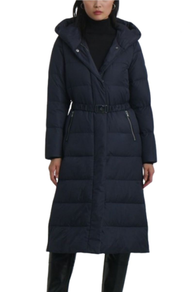 LAUREN RALPH LAUREN MATTE FINISH-MX BELTED PUFFER 44" NAVY BLUE