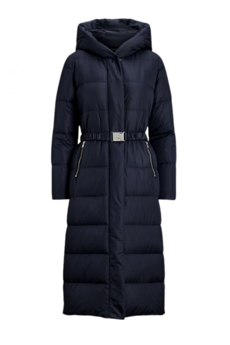 LAUREN RALPH LAUREN MATTE FINISH-MX BELTED PUFFER 44" NAVY BLUE