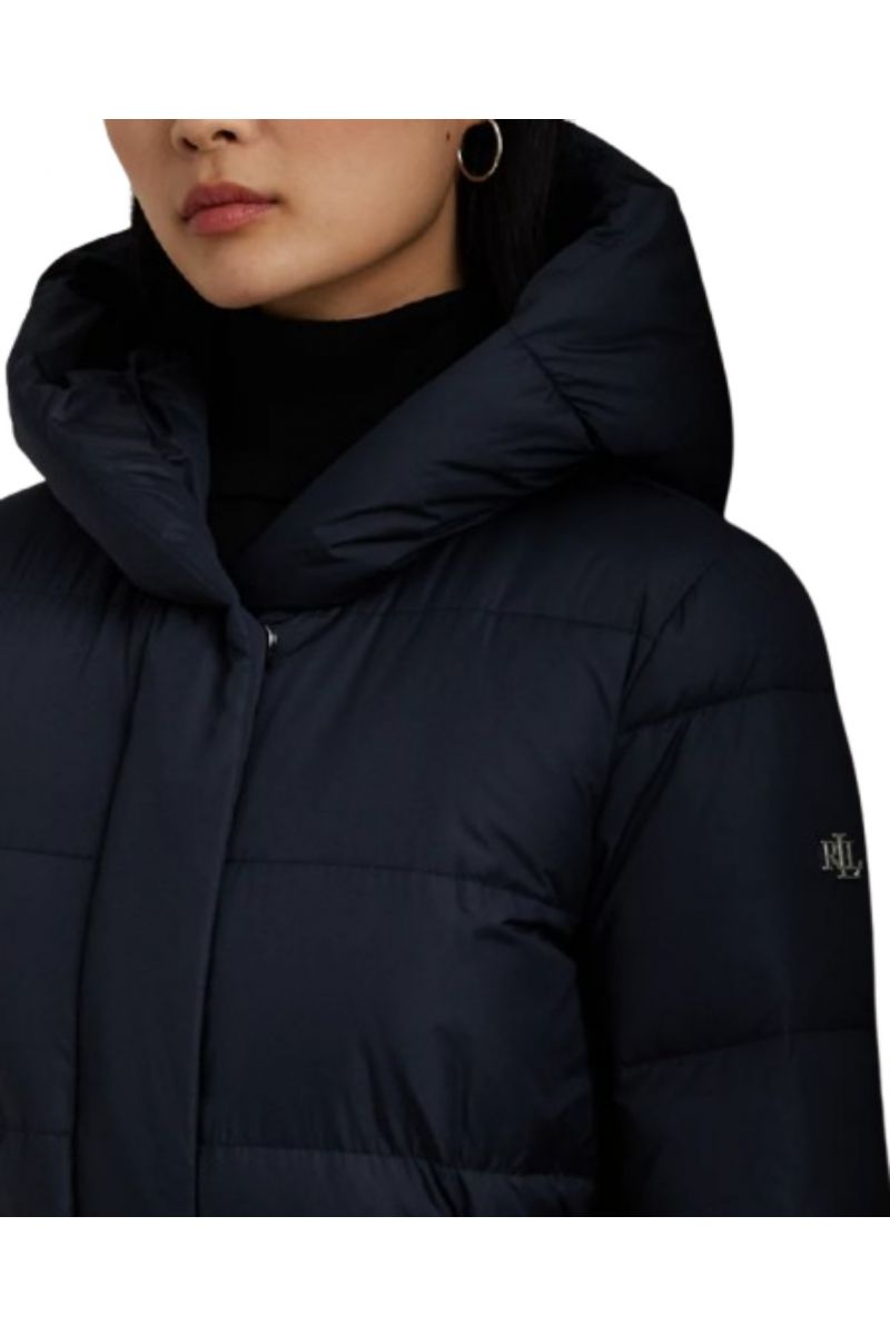 LAUREN RALPH LAUREN MATTE FINISH-MX BELTED PUFFER 44" NAVY BLUE