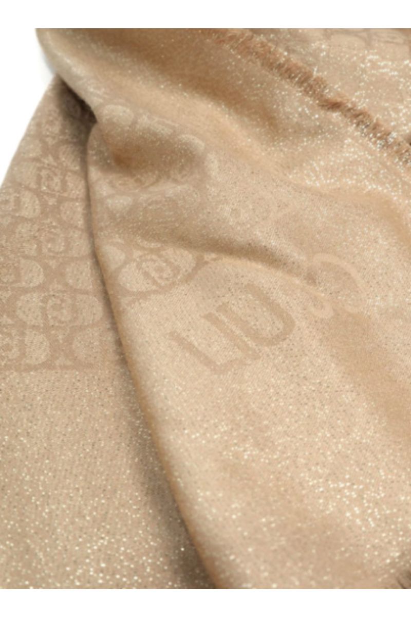 LIU JO SOFT AC_2F4F03_PACK OF2 MIN OF2_STOLA JACQUARD LOGO LUREX GOLD