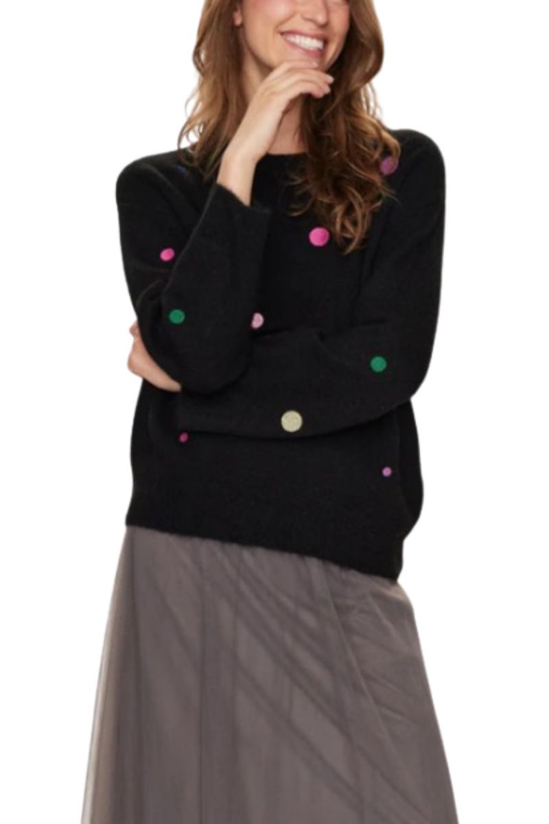 NUMPH NUASMINE KNIT SWEATER CAVIAR