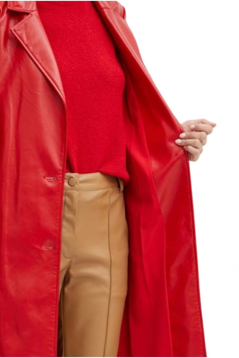 GUESS GEA PU LEATHER COAT RED - 356812