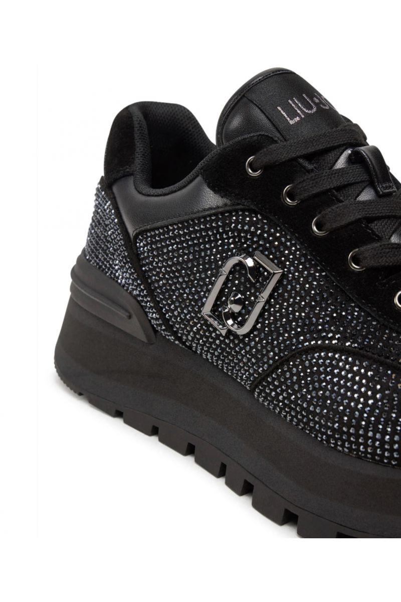 LIU JO SPORT 1 AMAZING 23 - SNEAKER MICROFIBER STRASS BLACK