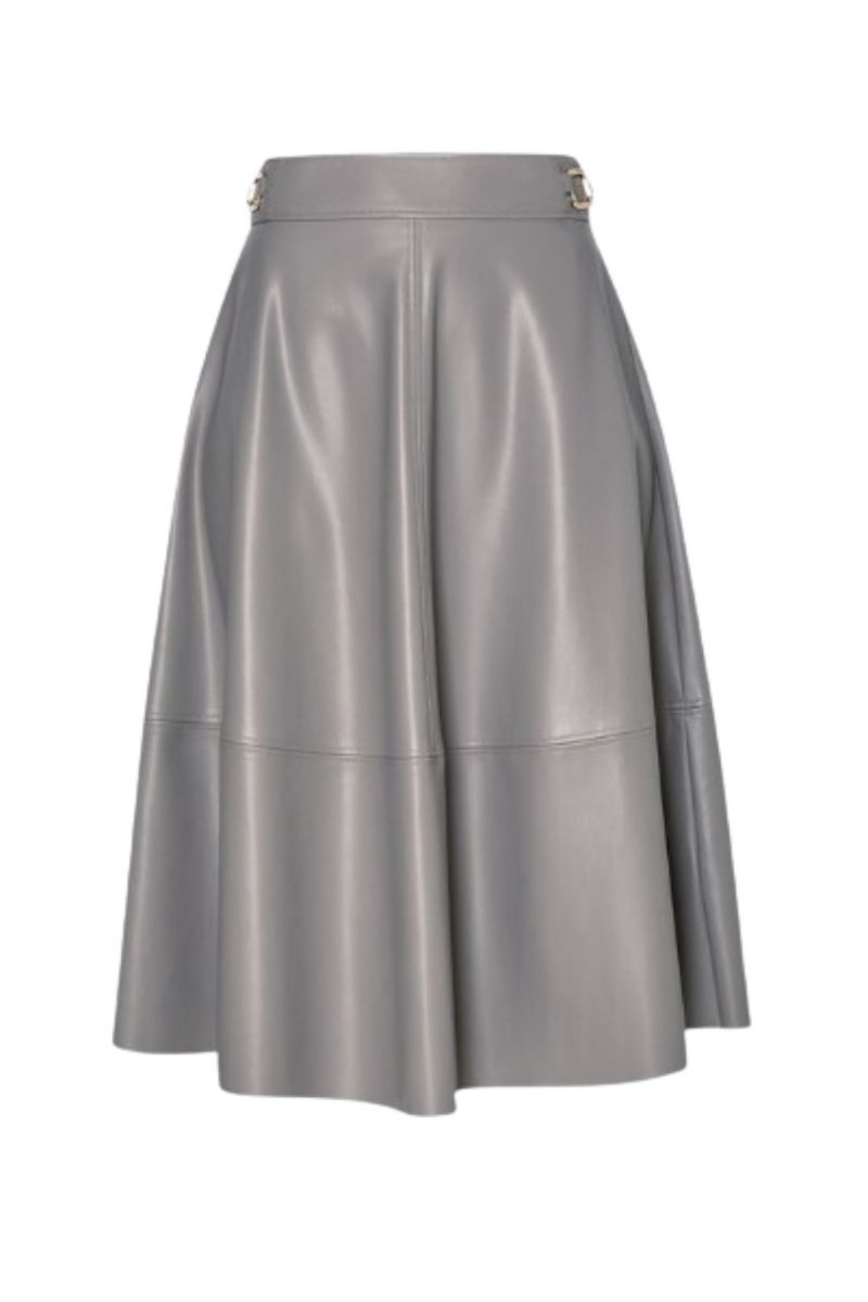 LIU JO BLACK CF4C27 GONNA AMPIA SKIRT GREY PEARL