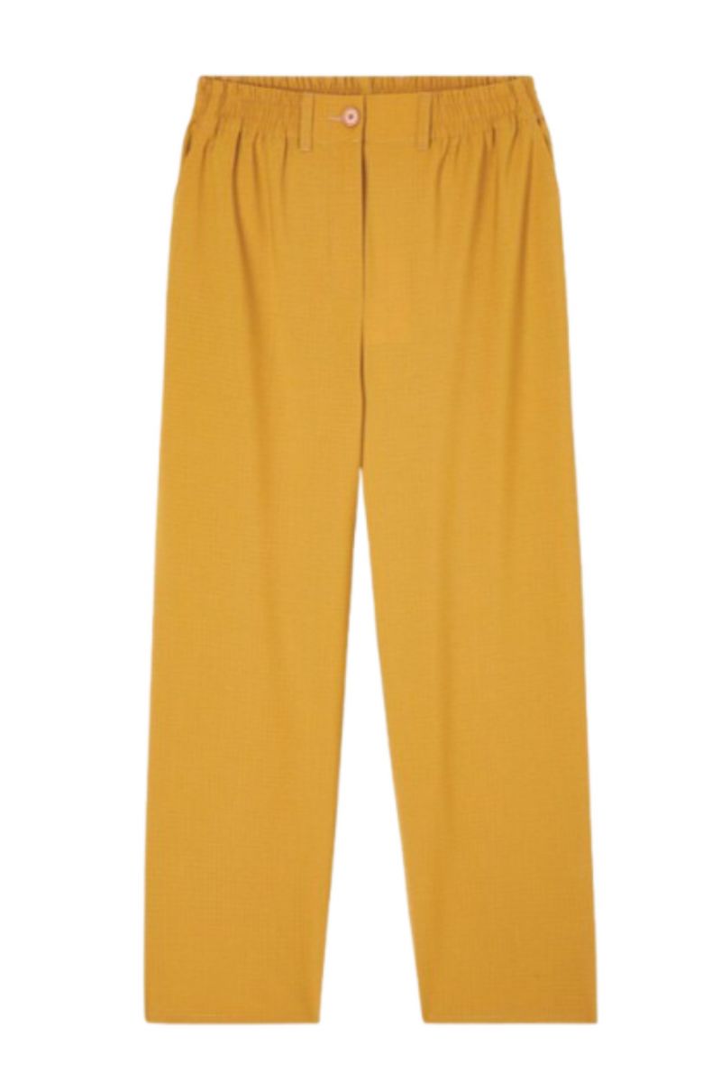 AMERICAN VINTAGE PANT 53% POLYESTER 43% WOOL 4% ELASTANE MUSTARD