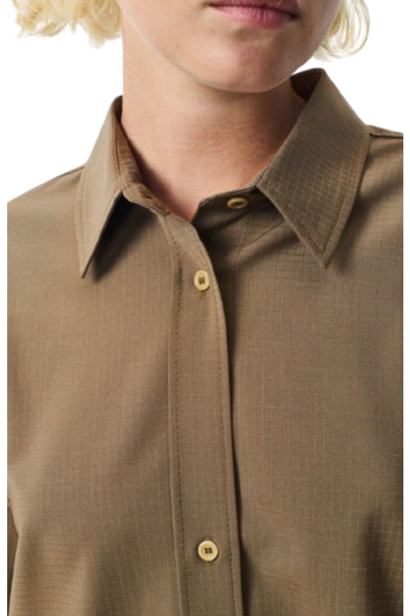 AMERICAN VINTAGE SHIRT ANTICHOKE 53%POL,43%WOOL,4%EL BROWN