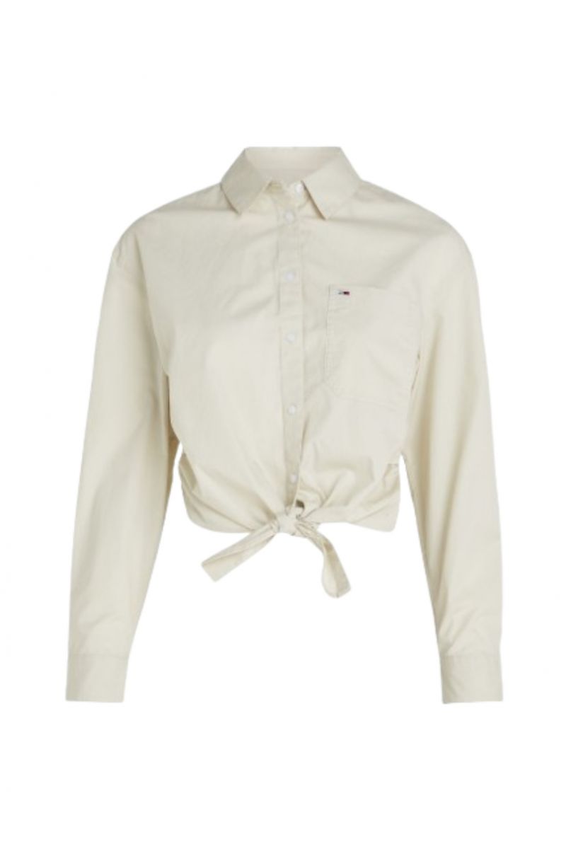 TOMMY HILFIGER TJW FRONT TIE SHIRT BEIGE