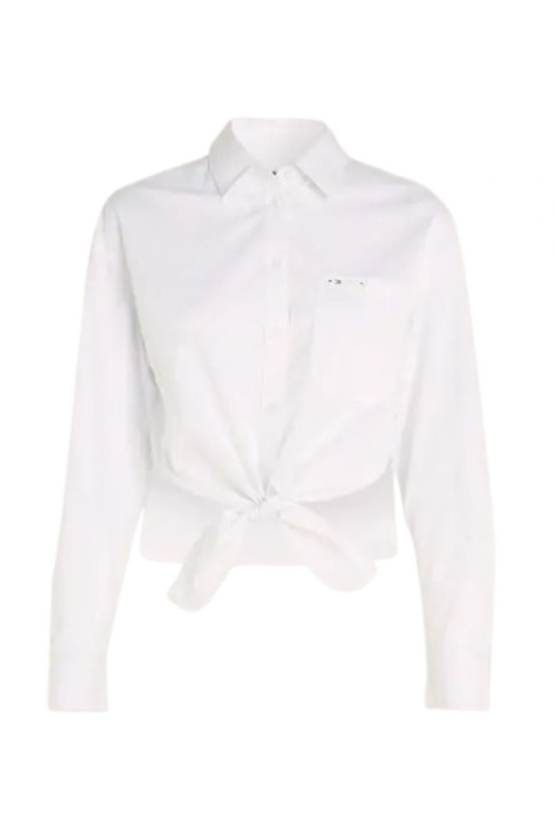 TOMMY HILFIGER TJW FRONT TIE SHIRT WHITE