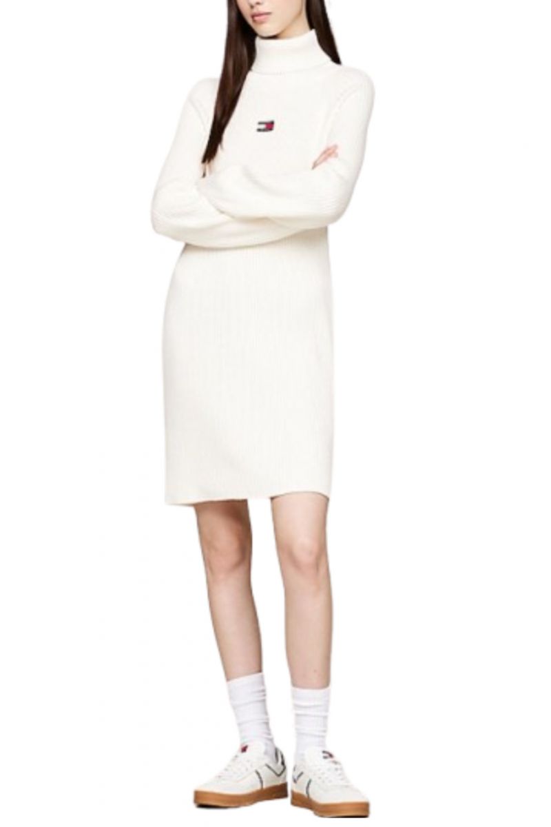 TOMMY HILFIGER - TJW MOCKNECK BADGE SWEATER DRESS ANCIENT WHITE