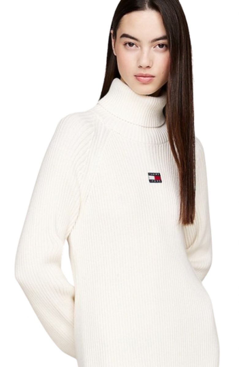 TOMMY HILFIGER - TJW MOCKNECK BADGE SWEATER DRESS ANCIENT WHITE