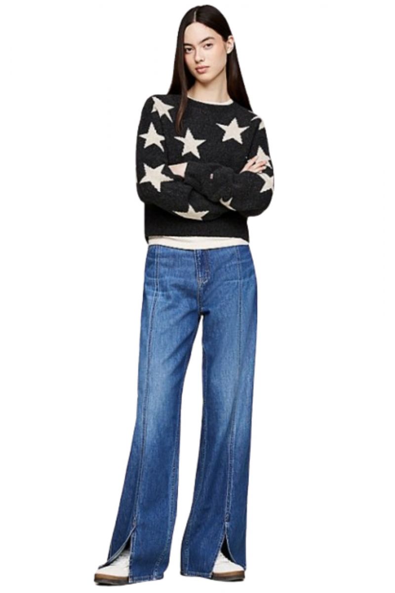 TOMMY HILFIGER - TJW STAR SWEATER BLACK MOUNTAIN STARDUST