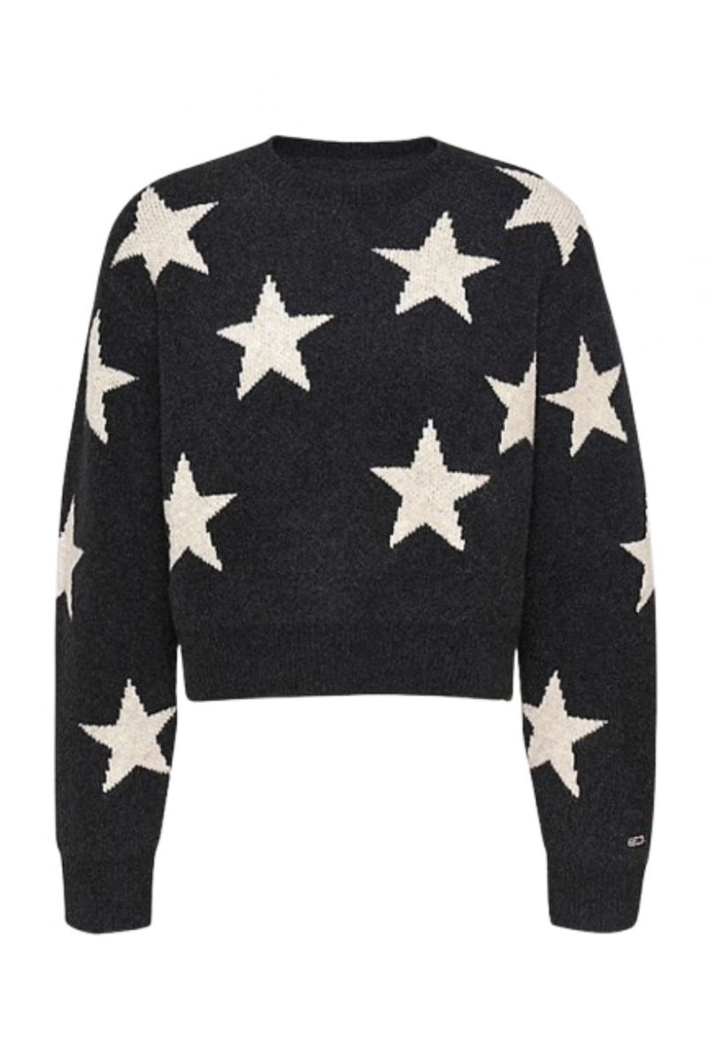 TOMMY HILFIGER - TJW STAR SWEATER BLACK MOUNTAIN STARDUST