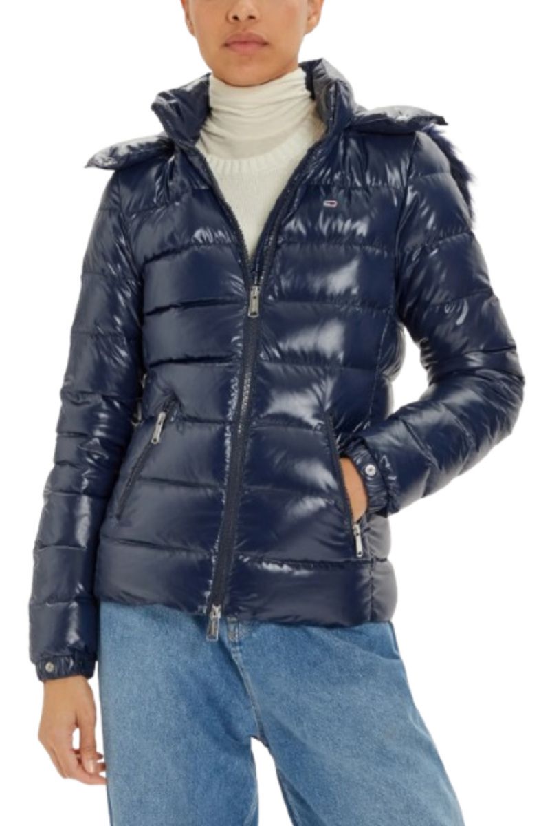 TOMMY HILFIGER - TJW TONAL HOODED DOWN JACKET DARK BLUE