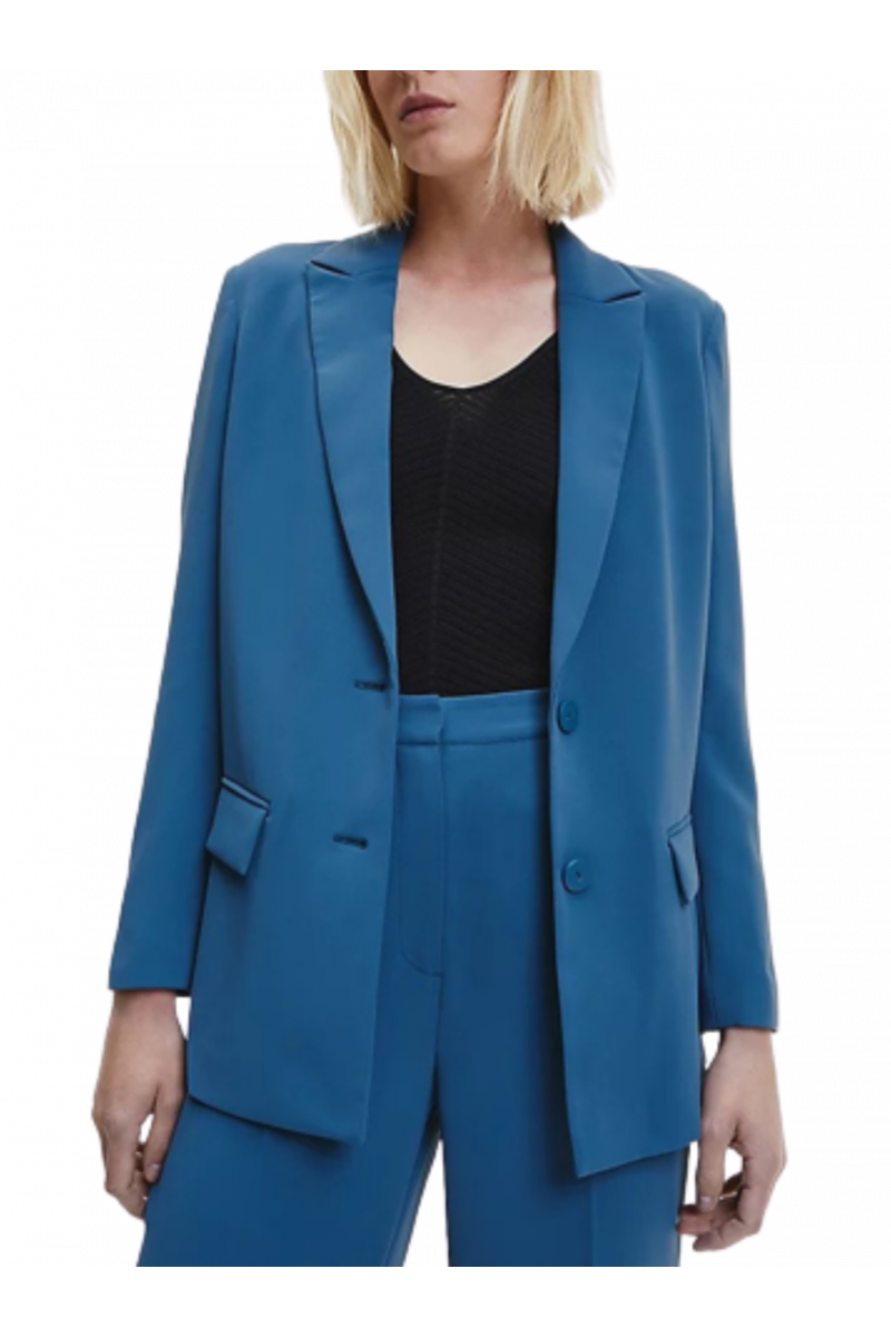 CALVIN KLEIN TRAVEL CREPE RELAXED BLAZER DBC