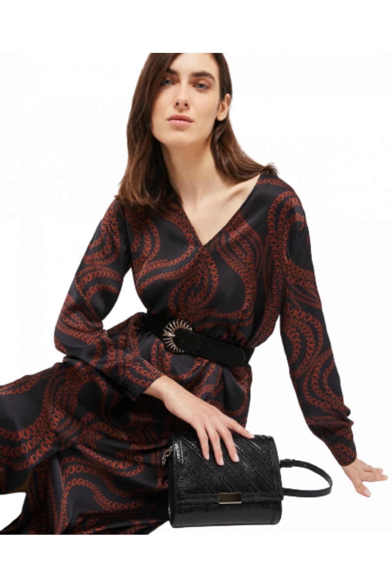 PENNYBLACK REAME DRESS MULTI BLACK/BROWN